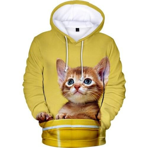 3D Print Pet Cat Hoodie Men Women Cartoon Sweatshirts Harajuku Hoodie Boys Girls Casual Tops Mens Sweatshirts Hip Hop Hoodies