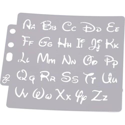 Alphabet Letter Stencils Template Painting Scrapbooking DIY Letter Template Embossing Stamping Ruler Openwork Album Card La X6V4