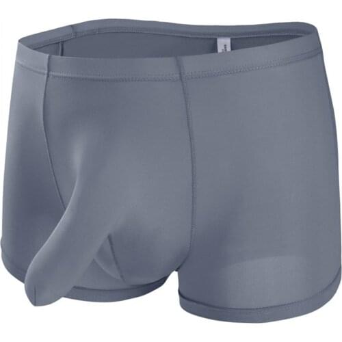 Ice Silk Boxer Underpants Elephant Nose Boxers Shorts Men Fashion Breathable Solid Color Panties Low-Rise Boxer Briefs Comforty