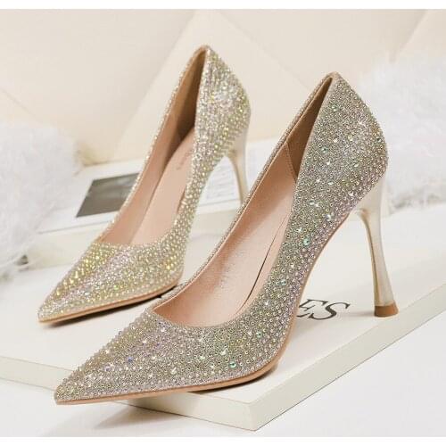 Glitter Heels Wedding Shoes Bride Fetish High Heels Evening Shoes Ladies Pumps Extreme High Heels Sexy Elegant Shoes For Woman
