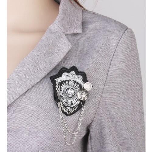 Vintage Military Silver Chain Army Brooches Brooch Pin Party