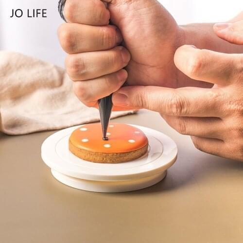JO LIFE DIY Cookie Turntable Baking Plate Rotating Round Cake Decorating Tools Rotary Table Pastry Supplies Mini Cookie Stand
