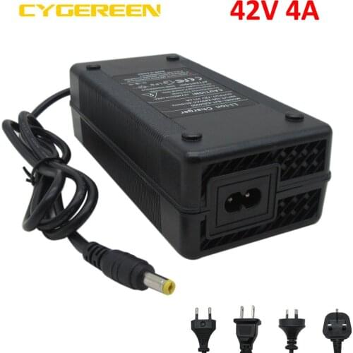 36V ebike battery charger Output 42V 4A DC 5.5*2.1mm use for 10S 36 V 20AH 25AH 30AH bicycle scooter lithium battery with fan