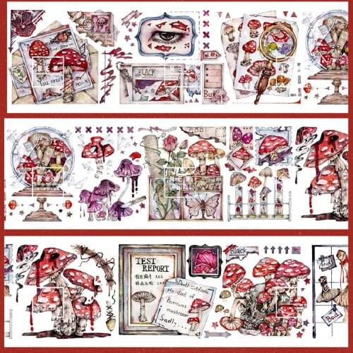 1Loop 6 X 100cm Poisonous Mushroom Collage Paper Washi Tape