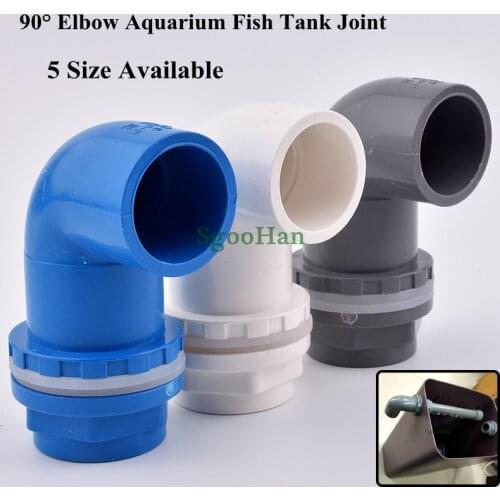 1PC 5 Size Available PVC Pipe Aquarium Fish Tank Elbow Drainage Connectors Overflow Thread Water Tank Supply Home DIY Tube Joint