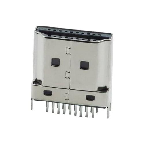 10PCS HDMI MALE CONNECTOR 19PIN SOCKETS High definition interface connector Straddle Mount 1.6 ROHS good quality