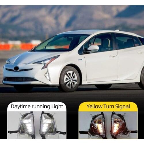 2PCS LED Fog Light For Toyota Prius 2016 2017 2018 2019 Fog Lamp DRL Daytime Running Light Driving light with Turn signal