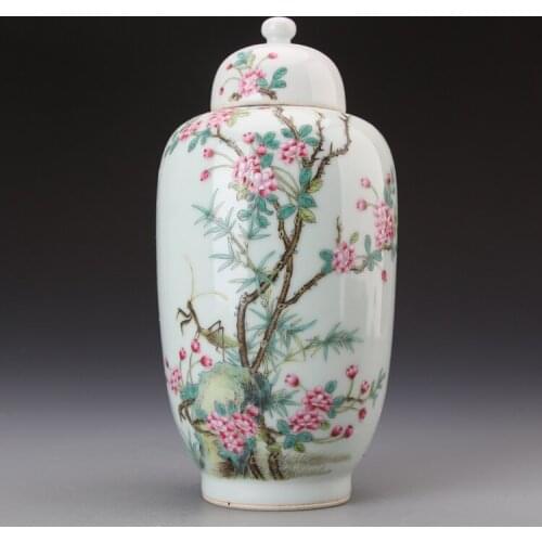 5 Antique QinggDynasty porcelain pot,Pastry Rain Mountain View cans,Hand-painted crafts,Collection&Adornment,Free shipping