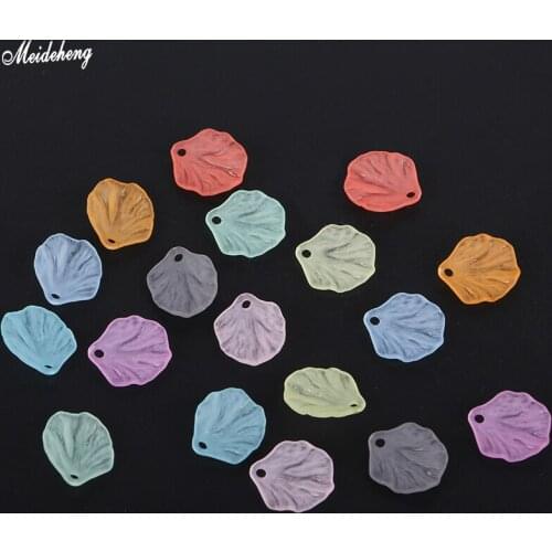 Acrylic Jewelry Frosted Big Leaf Beads FashionMedium Hole Abrasive Blade Ornament Hairpin DIY Loose Bead Ancient Style Accessory