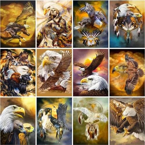 Full Square / Round Drill 5D Diy Diamond Painting Eagle Diamond Embroidery Animals Cross Stitch Mosaic Kit Home Decor Gift Bh130