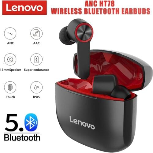 Lenovo HT78 ANC Active Noise Reduction 20-23dB TWS Wireless Bluetooth Gaming Headset Touch Control Waterproof HD Call