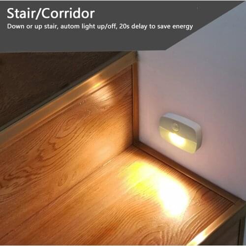 Wireless PIR Motion Auto Sensor MINI LED Night Lights Hallway Closet Stair Room Lamps Toilet Multiple Scenes Sensor Night Light