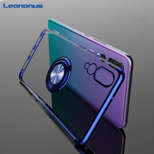 For Huawei P30 P30Pro Case Metal Ring Bracket Plating Bumper Anti-knock Cover For Huawei P20 Lite P20 Pro P30 Lite Phone Coque