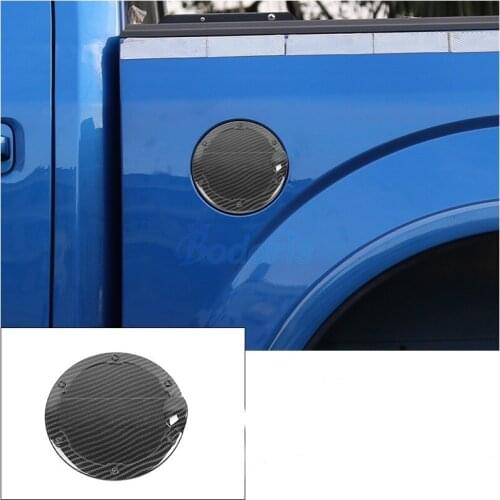 Carbon Fiber Color Fuel Tank Cover Gas Box Cap Garnish Moulding Panel Sticker For Ford F150 RAPTOR 2017 2018 2019 Accessories
