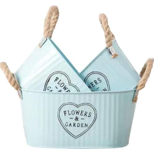 Flower Pot Metal Barrel Succulent Plant Vintage Style Country Wedding Table Centerpiece Home Office Garden Decorations