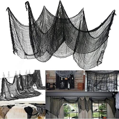 80*400CM Halloween Decor Spider Web Scary Party Scene Props Black Stretchy Cobweb Orror House Home Decoration Drop Shipping