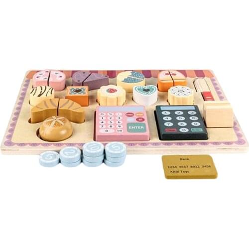 Children Wooden Play House Afternoon Tea Simulation Puzzle Tableware Educational Toys Girls Toys Wooden Kitchen Toys Gift