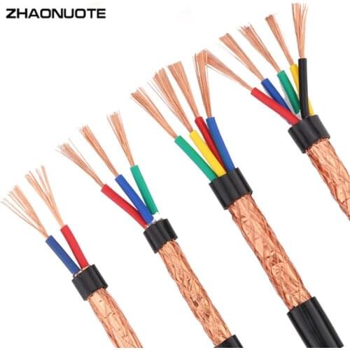 5 Meters RVVP Shielded Cable 2 Core 3 Core 4 Core 0.3 0.5 0.75 1 1.5 mm Audio Signal Line Free Shipping