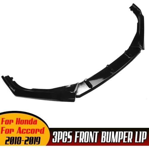 Glossy Black Car Front Bumper Lip Diffuser Spoiler Body Kit Protector Cover Trim Deflector Lips For Honda For Accord 2018-2019