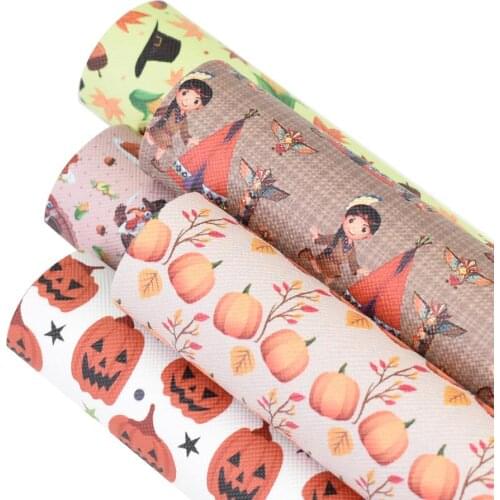 HSDLeather 20x34cm Halloween series Faux Synthetic Leather Fabric,DIY handmade materials for hair bow