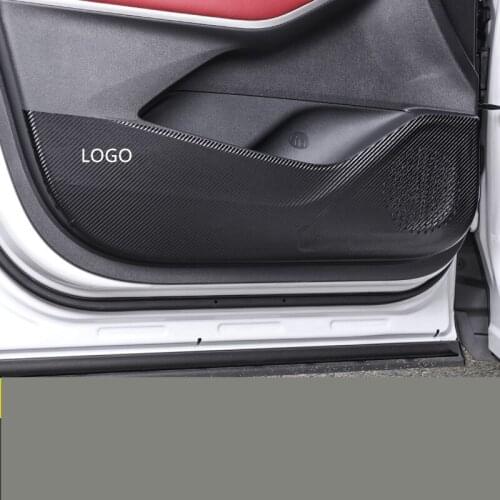 PU Leather Carbon Fibre Doors Panel Anti-Kick Protective Pad Cover For Changan CS75 Plus CAA420