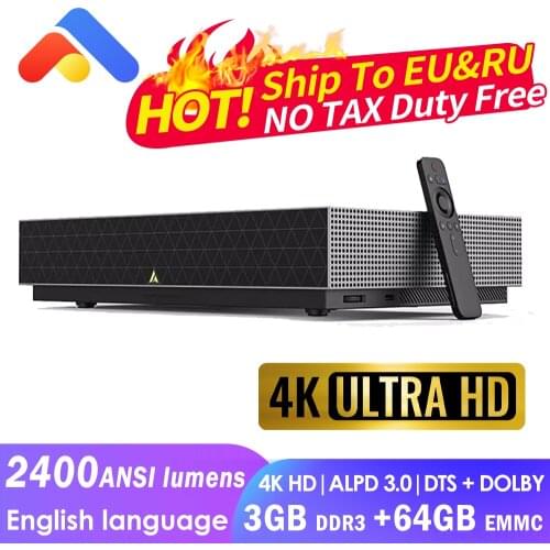 Fengmi 4K Cinema Pro Laser projector TV 2400 ANSI Lumens 3GB+64GB ALPD 3.0 bluetooth Wifi Andriod Dolby DTS home theater