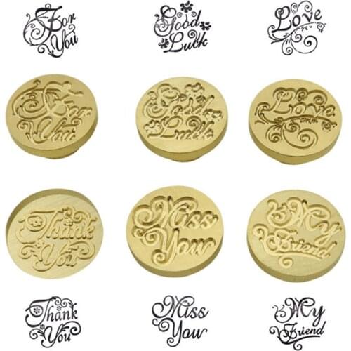 Practical Blessed Language Fancy Stamps Copper Sealing Wax Stamp Retro Stamp Exquisite DIY Card Decoration Personalized Stamp