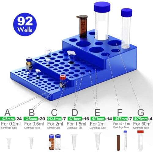 Multifunctional Centrifuge Tube Rack 0.2/0.5/1.5/2/5/10/15/50ml Stepped Test Tube Laboratory Supplies