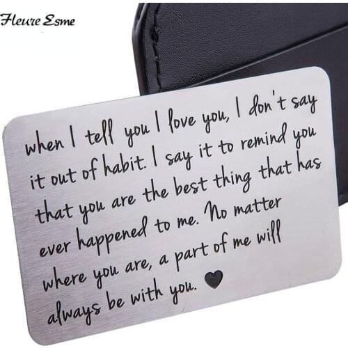 Fashion Wallet Insert Card for Men Husband From Wife Girlfriend Boyfriend Birthday Gifts for Groom Bride Him