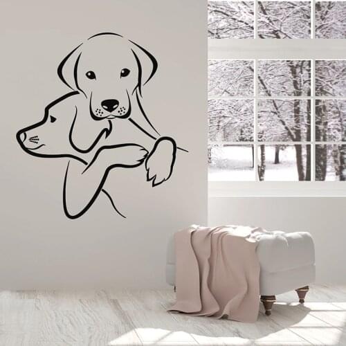 Dogs Wall Decal Animals Pet Shop Grooming Salon Puppy Kids Bedroom Interior Decor Door Window Vinyl Stickers Art Wallpaper Q662