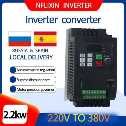 NF-9100 Variable Frequency Inverter 50HZ 60HZ Single Phase 220V to 3-Phase 380V 2.2kw 5A VFD 400HZ