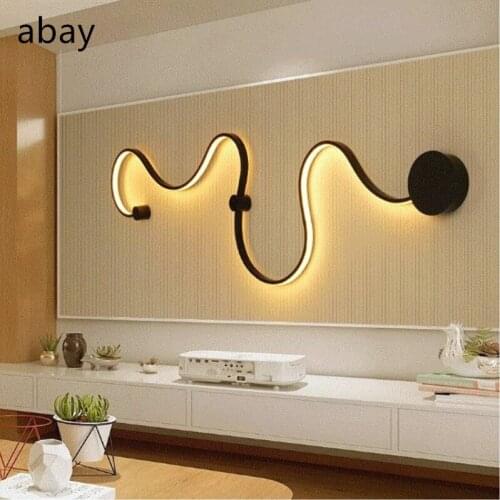 Novelty Surface Mounted Modern Led Wall Lights For Living Room Bedroom Fixture Indoor Home Decorative LED Wall Lamp black white