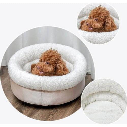 New pet kennel kennel manufacturers spot wholesale hot-selling Mi ken dog bed lamb wool Korean round pet kennel