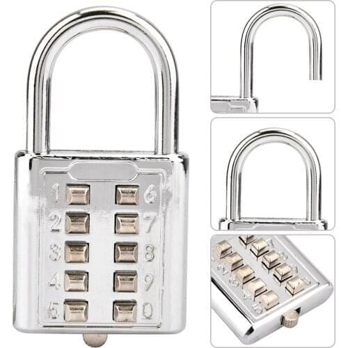 New 10-Digit Push Button Combination Password Padlock Blind Button Padlocks Password Locks For Lock Luggage Zipper Dropshipping