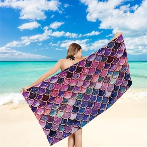 Mermaid Princess Beach Towel Innovative Printed Sunscreen Shawl Quick-drying Towel Suitable For Beach Holiday Portable Towel
