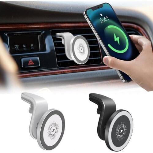 Durable Magnetic Wireless 15W Car Charger Phone Holder Wireless Charger Mobile Phone Bracket for iPhone 12 Auto Interior Parts