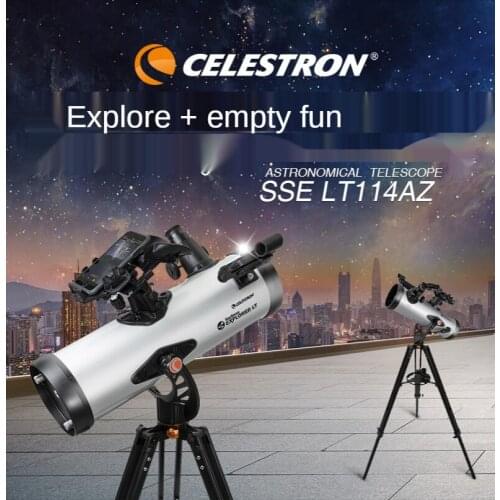 Celestron Professional ExploraScope 114AZ 114mm Manual Newtonian Reflector High Powerful Astronomical Telescope