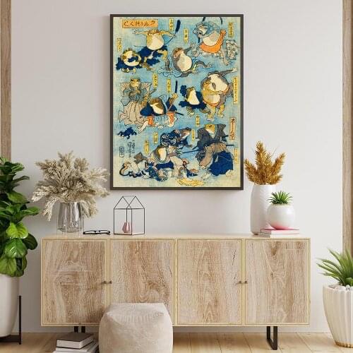 Art Print Poster Vintage Wall Canvas Print Print Ugly Cute Toad Wabi Sabi Wall Art Canvas Painting Frog Art Print Japanese