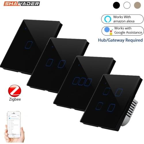Zigbee Interruptor Touch Switch Inteligente Wall Light Switches Smart Home Wireless Remote Control EU/UK Standard 1/2/3/4 Gang