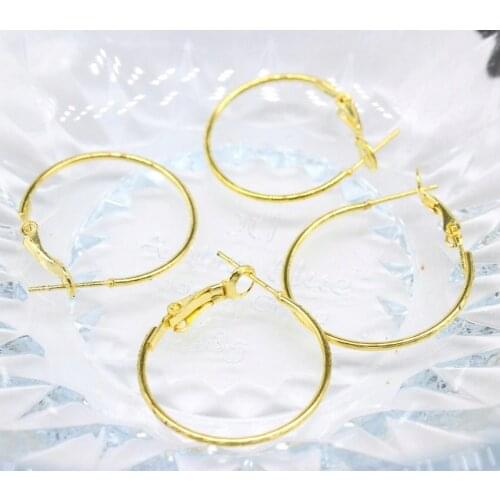 200pcs (100pairs) Hoop Earrings, yellow Gold Earrings, gold Hoop Jewelry 25mm