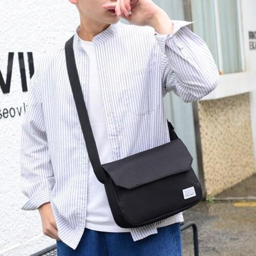Small Satchel Mens Tide Canvas Japanese Simple Wide Shoulder Strap Messenger Bag Unisex Student Shoulder Bags Crossbody Bags