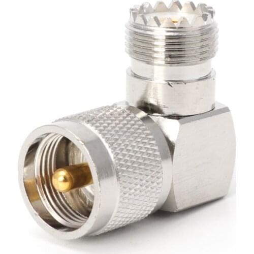 UHF PL259 Male Plug To SO239 Female Jack Right Angle 90 Degree RF Adapter Connector X6HD