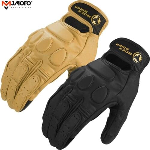 Retro Motorcycle Leather Gloves Wearable Gloves Motorcyclist Touch Screen Gloves Summer Breathable Motocross Gloves Men Women