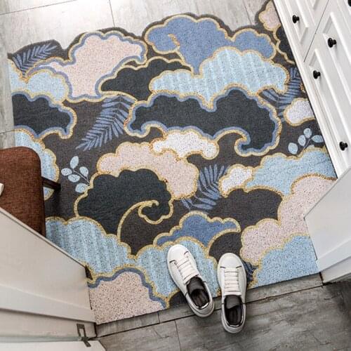 Japanese Design Living Room Carpet Kitchen Bedroom Bath Hallway Entrance Door Mat PVC Non-slip Custom Size Corridor Home Doormat