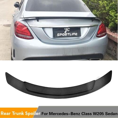 Rear Spoiler for Mercedes-Benz C Class W205 4 Door Sedan 2015 - 2019 Carbon Fiber Rear Trunk Boot Lip Wing Spoiler