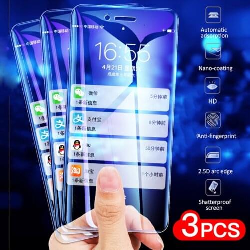 3Pcs Full Cover Tempered Glass For iPhone 11 12 Pro X XR XS MAX Screen Protector For iPhone 5 5s SE 2020 6s 7 8 Plus Glass film
