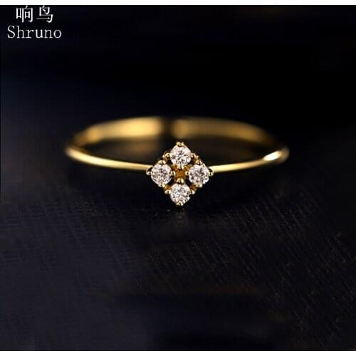 Shruno Moissanite Ring Solid 14K Yellow gold VVS/DEF Color Lab Grown Moissanite Diamond Women Fine Jewelry Ring Gift