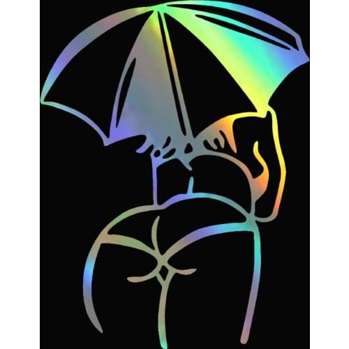 13cm*17cm New Colorful Sexy Beauty Umbrella Car Sticker Pvc Personality Fashion Auto Decoration Waterproof Sunscreen Applique