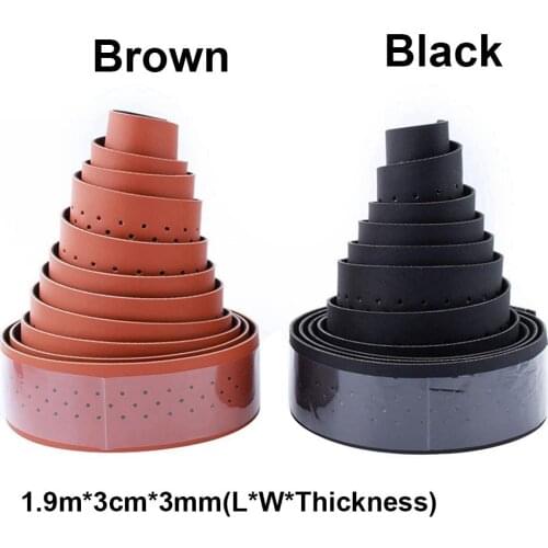 1 pair of leather dead fly road bike handlebar leather straps curved horns and horns hollow breathable handlebar straps