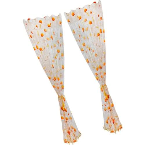 2Pieces Sunflower Voile Window Curtain Sheer Panel Balcony Divider Tulle Valance for Home Room Decor